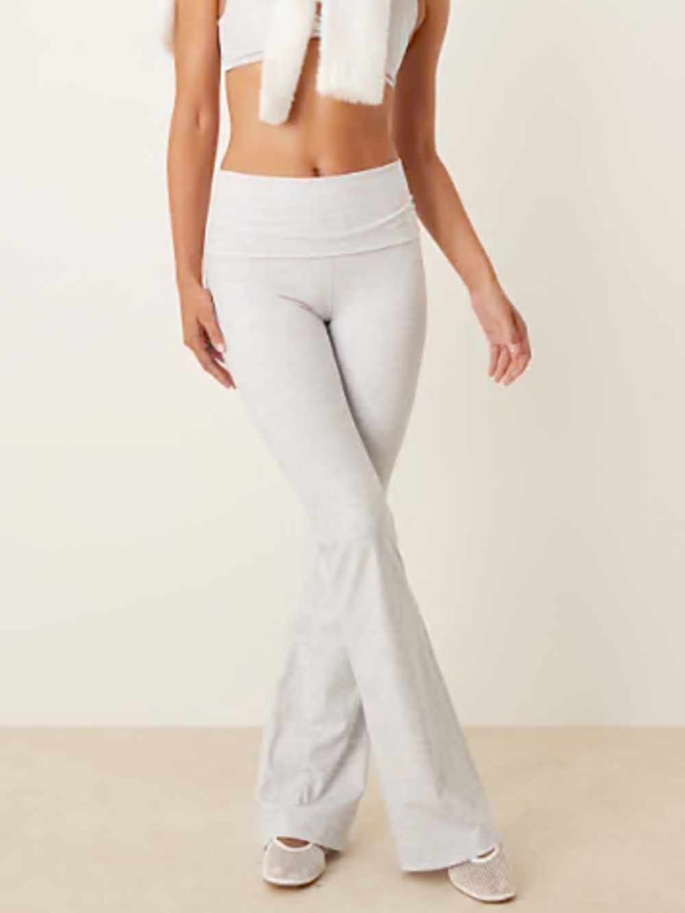 tala light gray fold over flare leggings